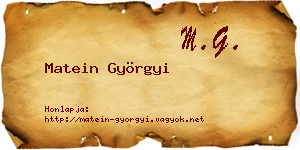 Matein Györgyi névjegykártya